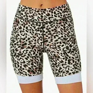 The Upside Water Leopard Print Spin Shorts, Size M / 8 Running Yoga Bike Shorts